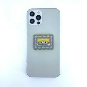 Yellow square phone Ring Stand, Grip.